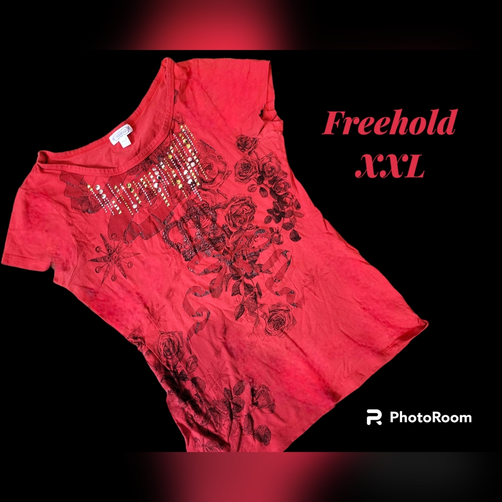 Red Freehold Soft Designer T Shirt XXL